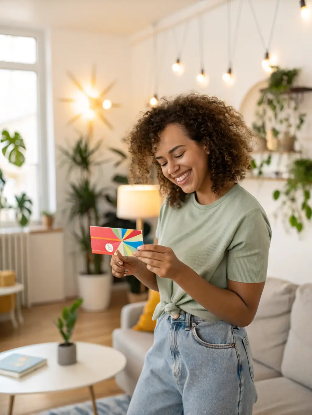 A person receiving an e-voucher, symbolizing the additional benefits offered by SzybkieHipo.pl.